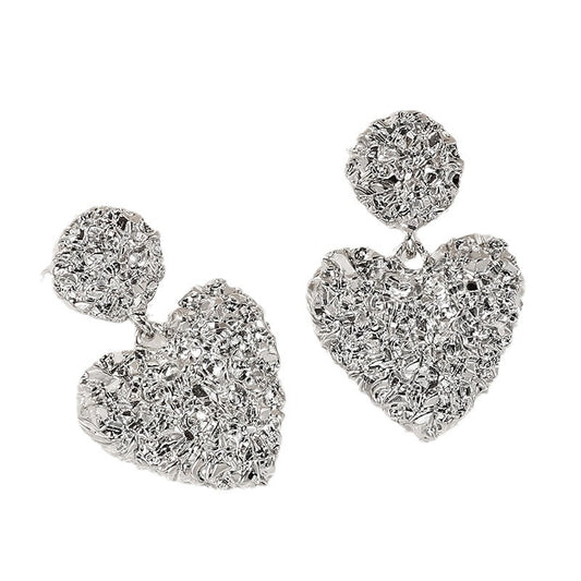 Lava Heart Shaped Pendant Earrings in European and American Style