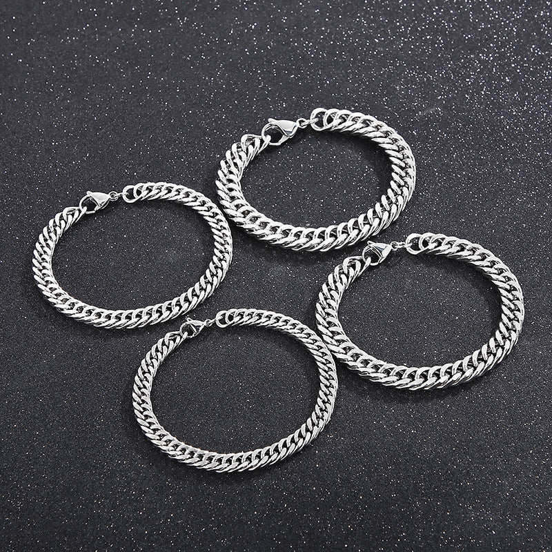 Cool Men's Titanium Steel Does Not Fade Lobster Buckle Bracelet Girls Niche Bracelet A