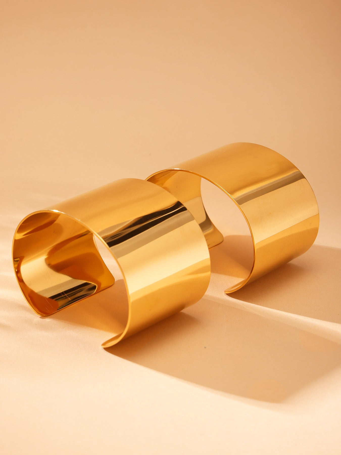 Planderful Stainless Steel Wide Gold Bracelet For Women