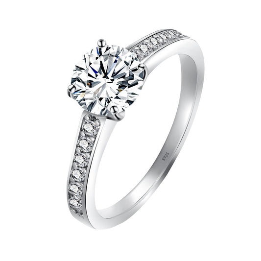 Carat Wedding S925 Sterling Silver Women's Ring