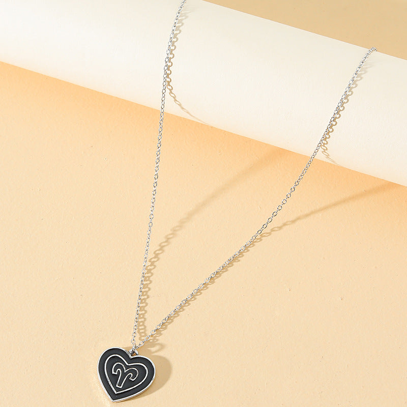 Mystical Zodiac Charm Necklace with Gold Roman Coin Pendant