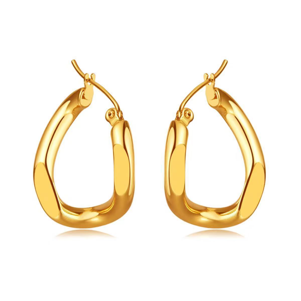 Planderful Everyday Genie Irregular Geometric Titanium Steel Statement Earrings for Fashion Forward Women
