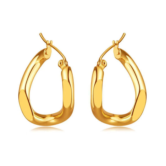 Planderful Everyday Genie Irregular Geometric Titanium Steel Statement Earrings for Fashion Forward Women