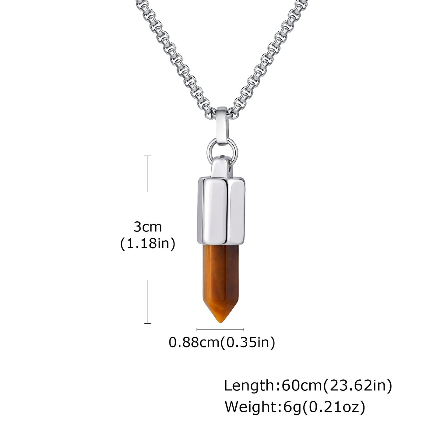 Planderful Stainless Steel Tiger Eye Agate Pendant For Men