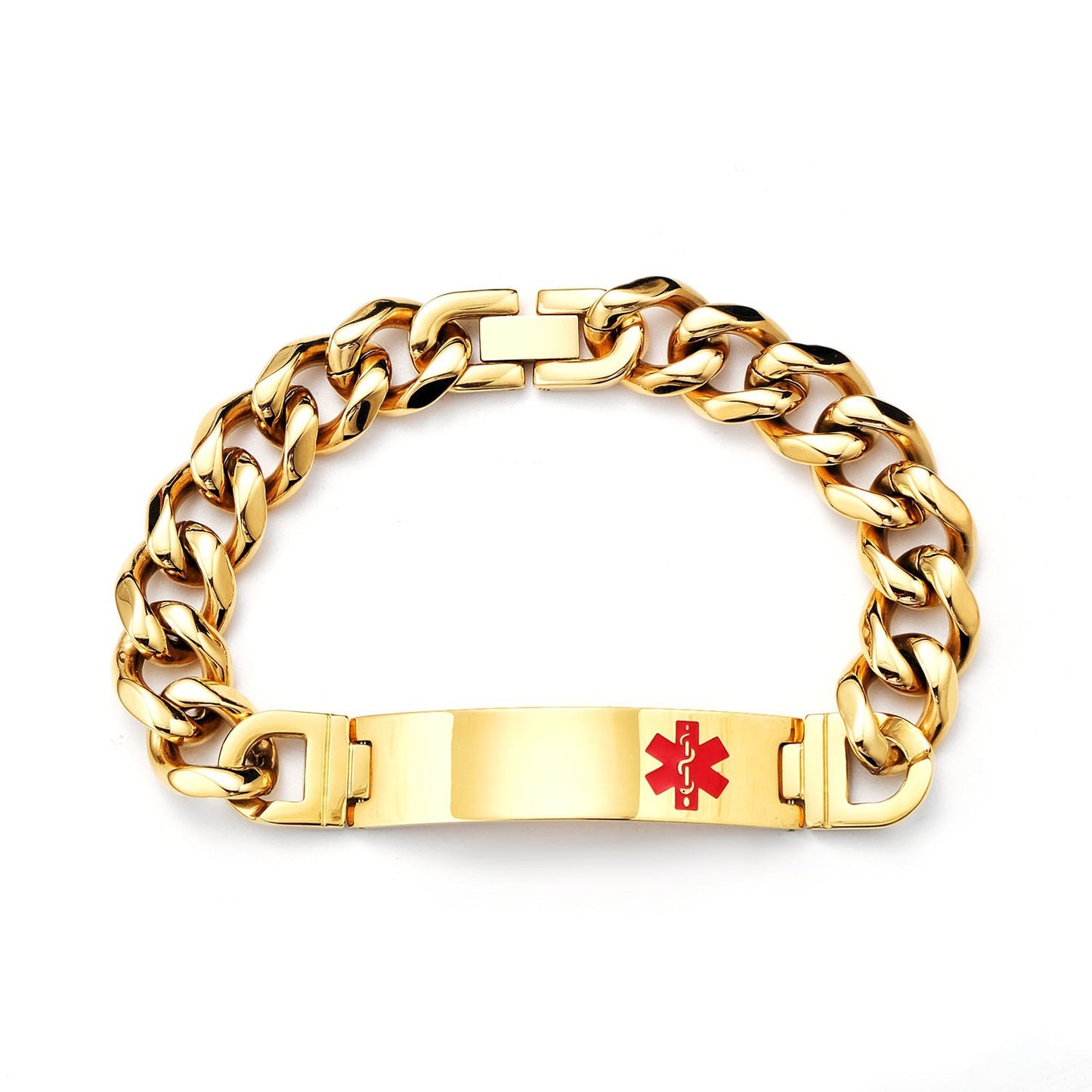 Planderful Everyday Genie Medical Logo Stainless Steel Bracelet Mens Fashion High End Durable Curved Design