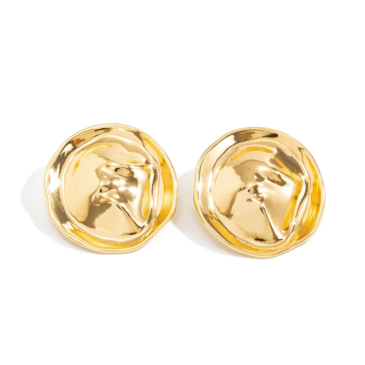 Exaggerated Geometric Metal Stud Earrings For Women By Planderful Vienna Verve Statement Jewelry