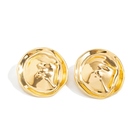 Exaggerated Geometric Metal Stud Earrings For Women By Planderful Vienna Verve Statement Jewelry
