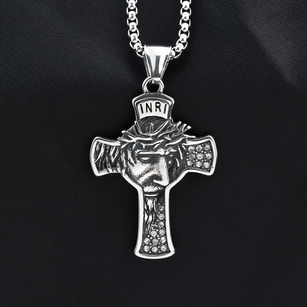European and American Jewelry Wholesale Titanium Steel Men's Pendant Necklace Cross