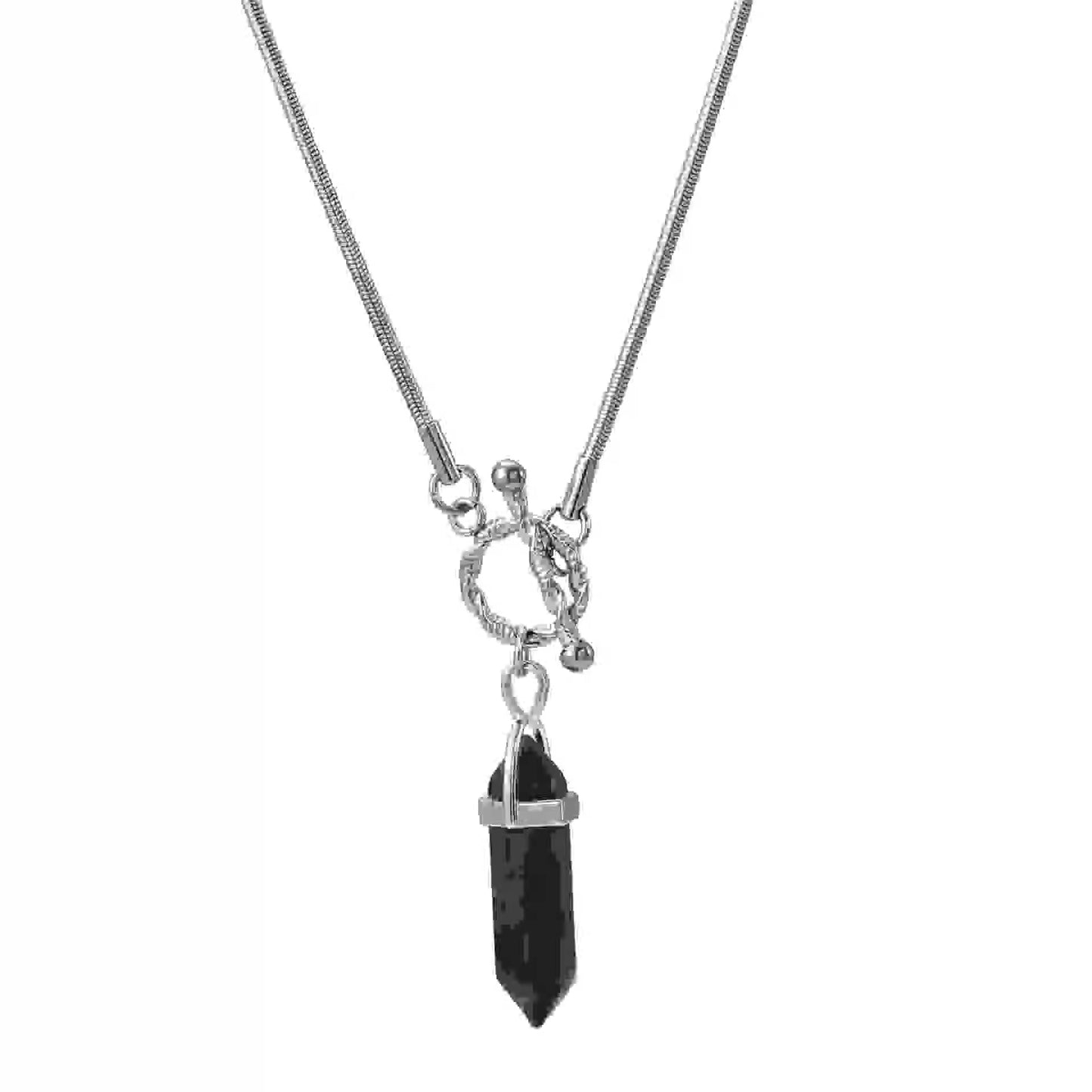 Planderful Jewelry Titanium Hexagonal Pillar Pendant Necklace Stainless Steel Modern Luxury