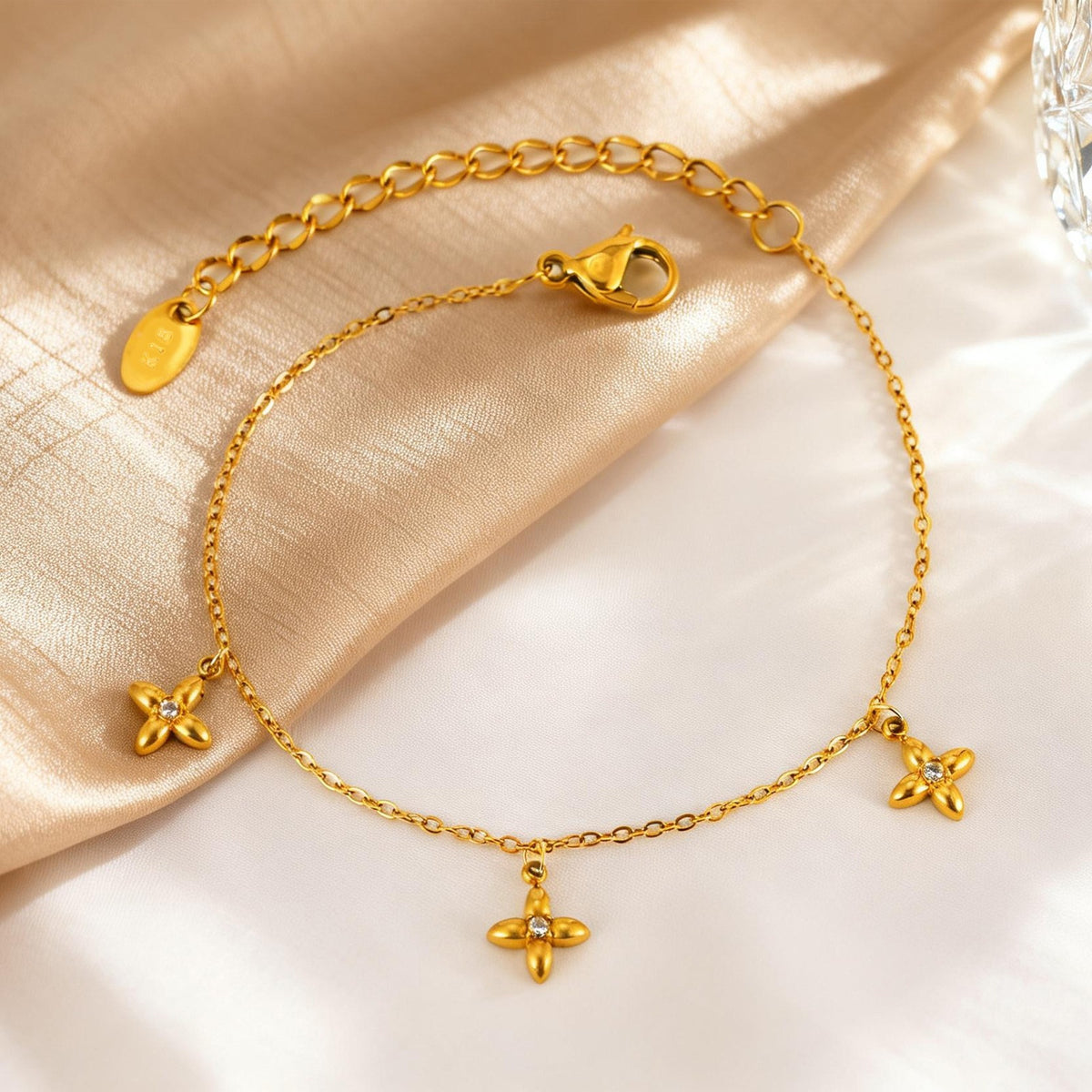 Flower Zircon Stainless Steel Bracelet