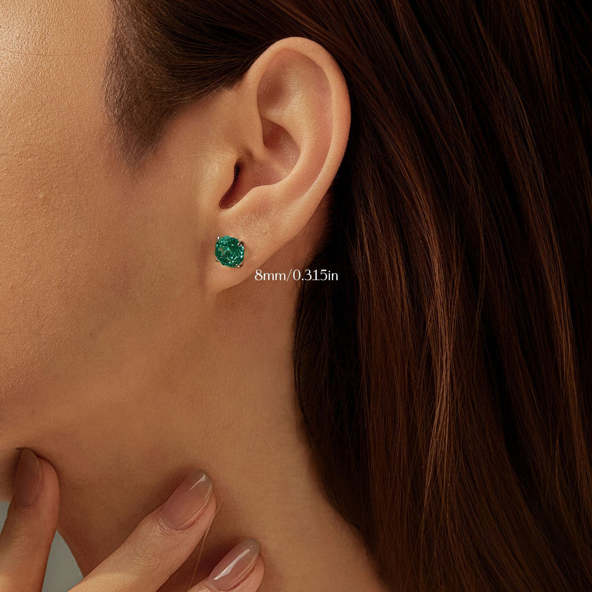 925 Sterling Silver Paraiba-Color Rose-Cut Stud Earrings