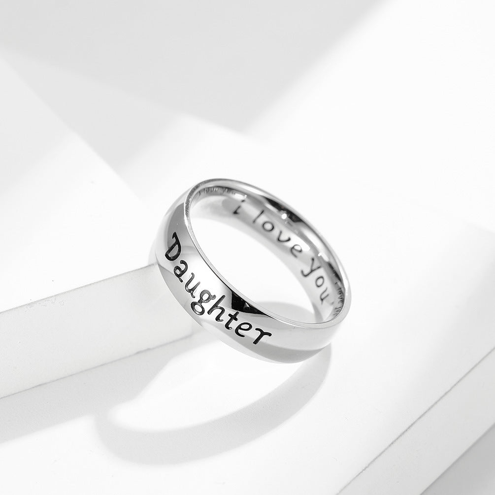 Amazon Supply 6mm Laser MOM I Love You Stainless Steel Ring