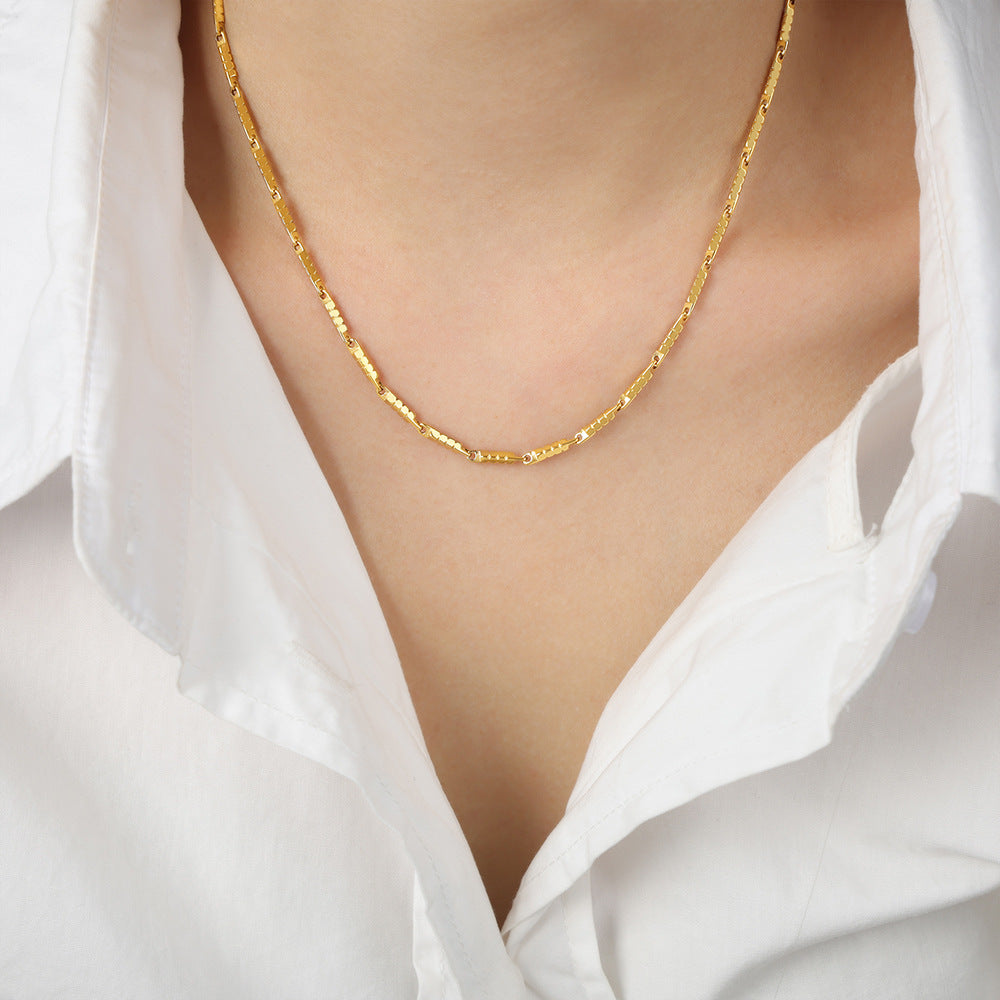 Cold Style Gold-Plated Necklace Jewelry with Titanium Steel - Fashionably Versatile