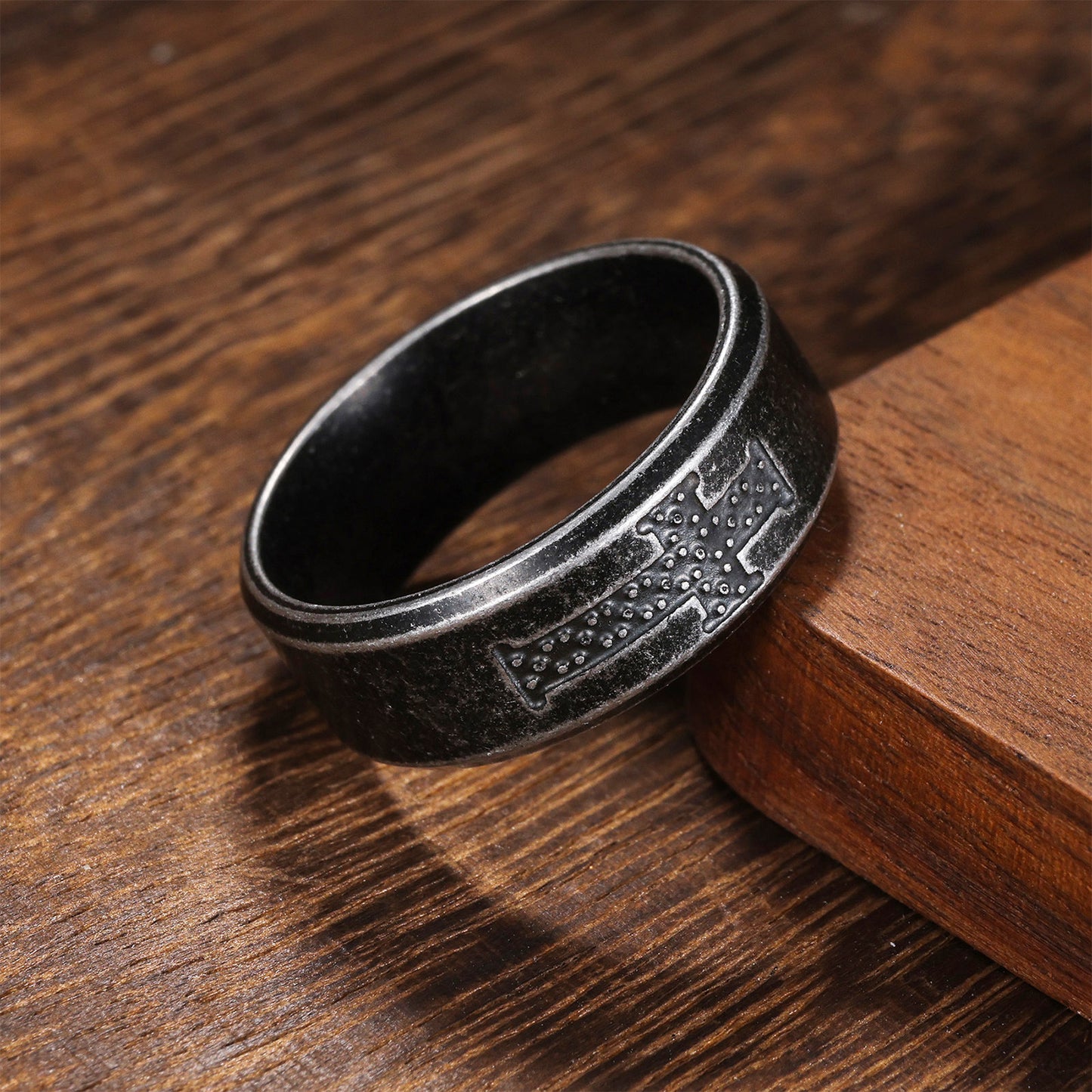 Stainless Steel Cross Ring Planderful Everyday Genie Unisex Protection Statement Jewelry For Him And Her