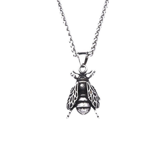 Japanese And Korean Little Bee Titanium Steel Necklace For Men And Women