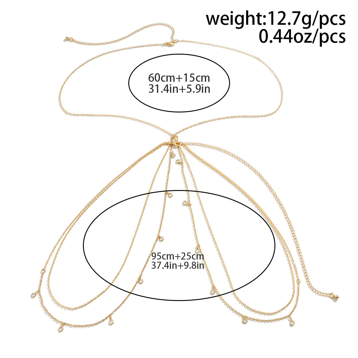 European and American Cross-Border Butterfly Crystal Bikini Chest Chain with Star Shaped Rhinestone Body Chain