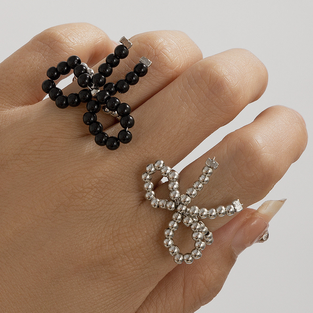Planderful Bow Ring With Pearl Beads Metal Statement Ring For Women Vienna Verve