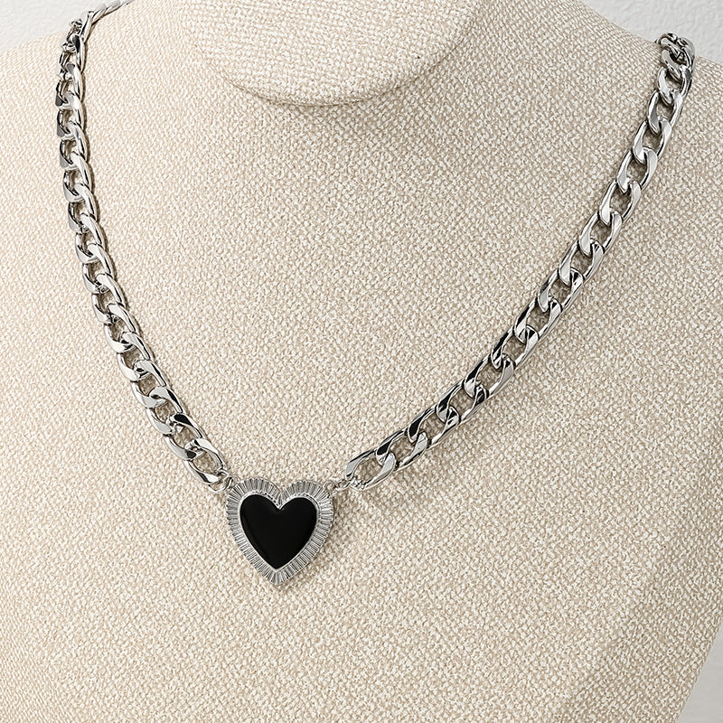 European and American Heart-Shaped Earrings Set with Stylish Metal Necklaces and Accessories