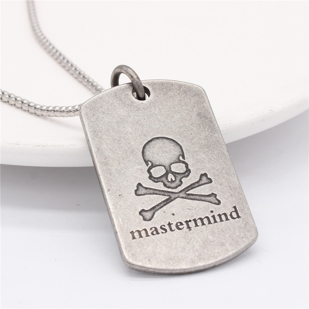 Planderful Titanium Skull Dog Tag Pendant For Men Unisex Military Style Durable Everyday Wear