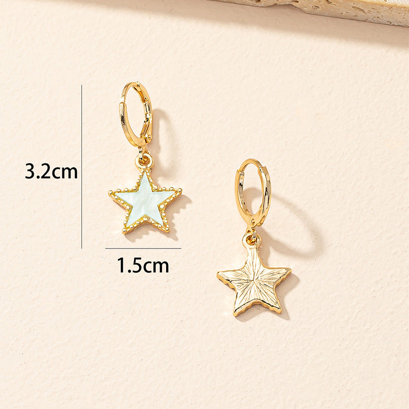 Gleaming Stars and Moon Pendant Earrings Set - Vienna Verve Collection