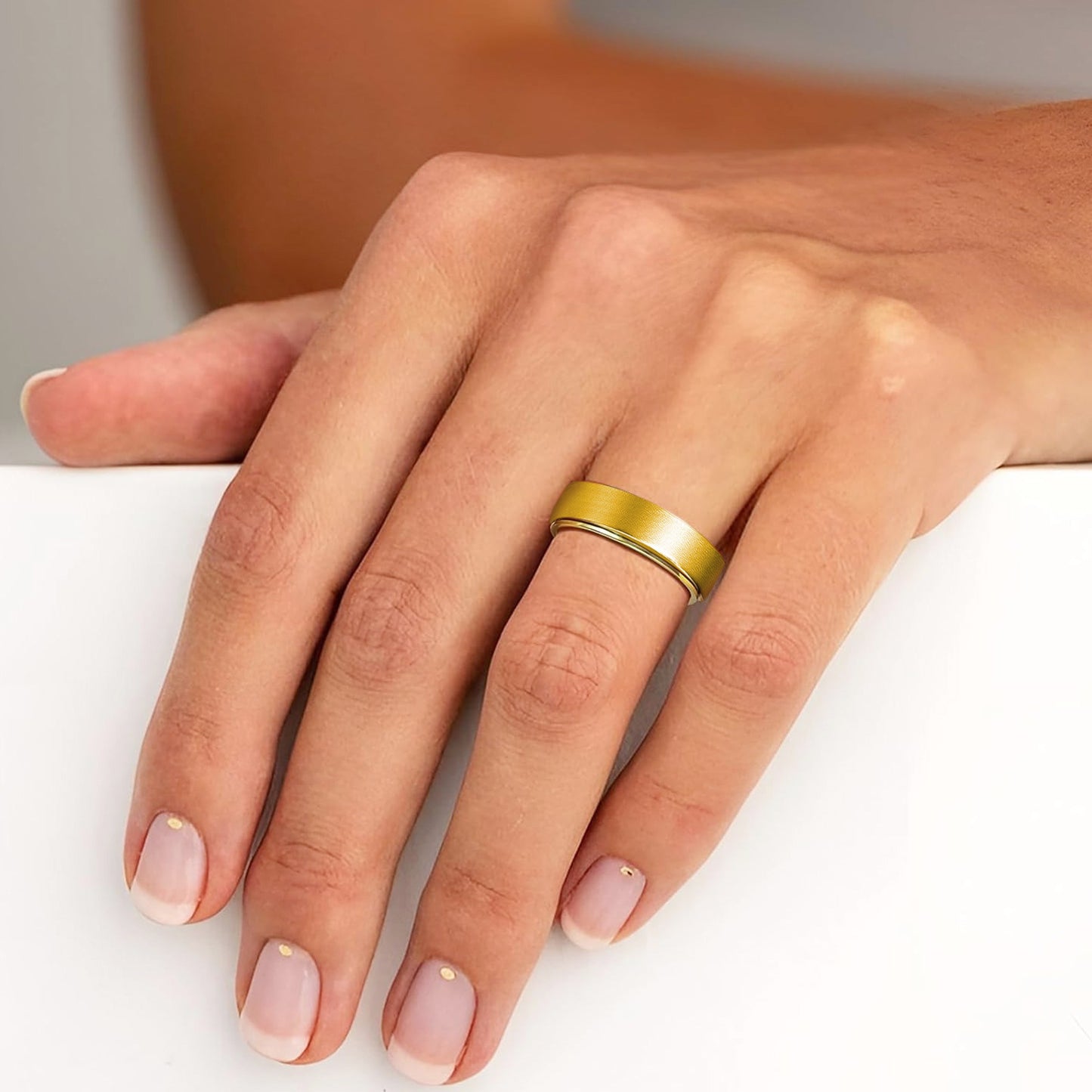 Planderful Everyday Genie Stainless Steel Spinner Ring 6mm Unisex Matte Finish Stress Relief