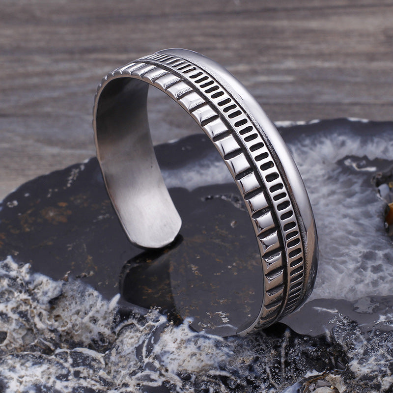 Titanium Steel Skull Men's Open Bracelet Men's