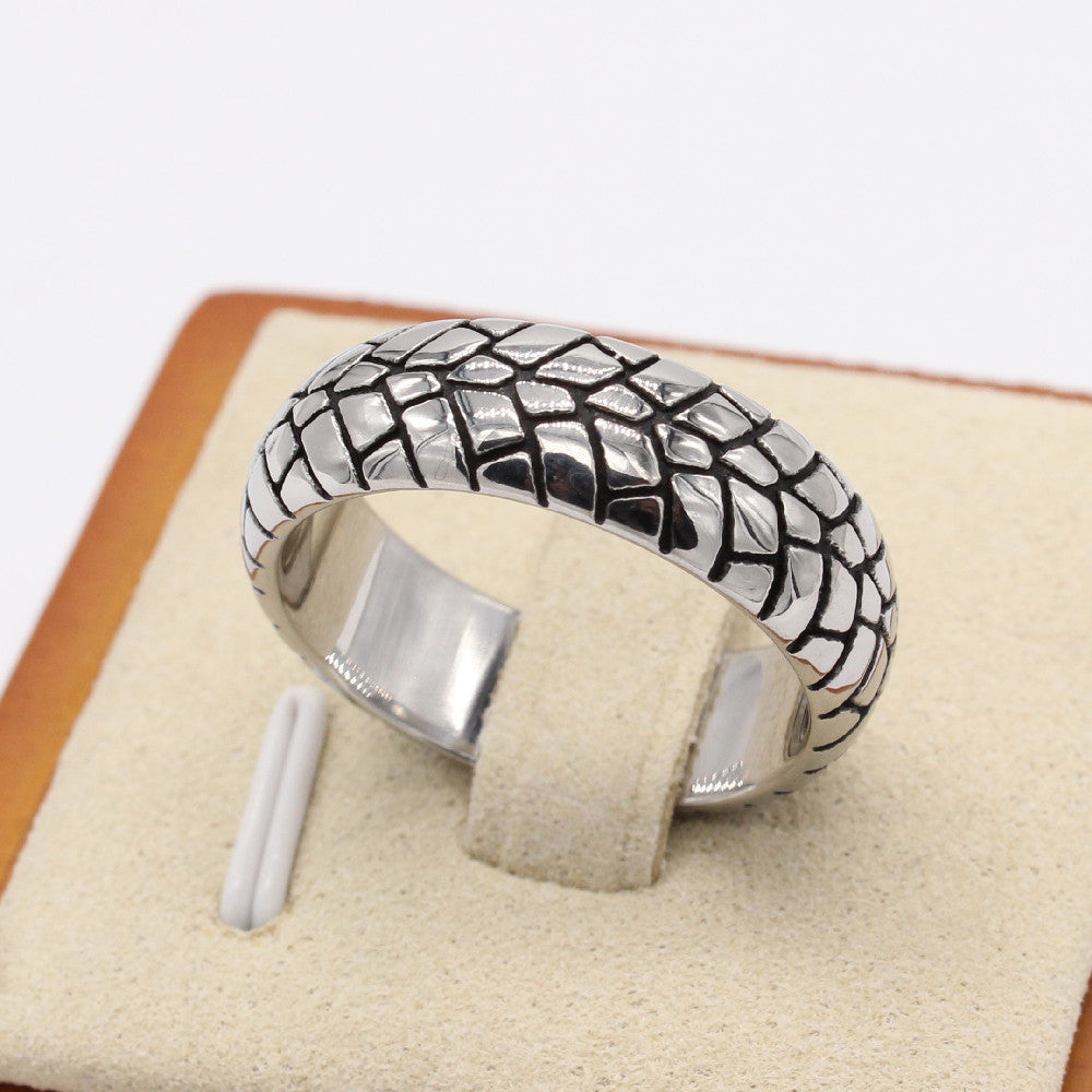 European and American Retro Titanium Steel Men's Wind Ring