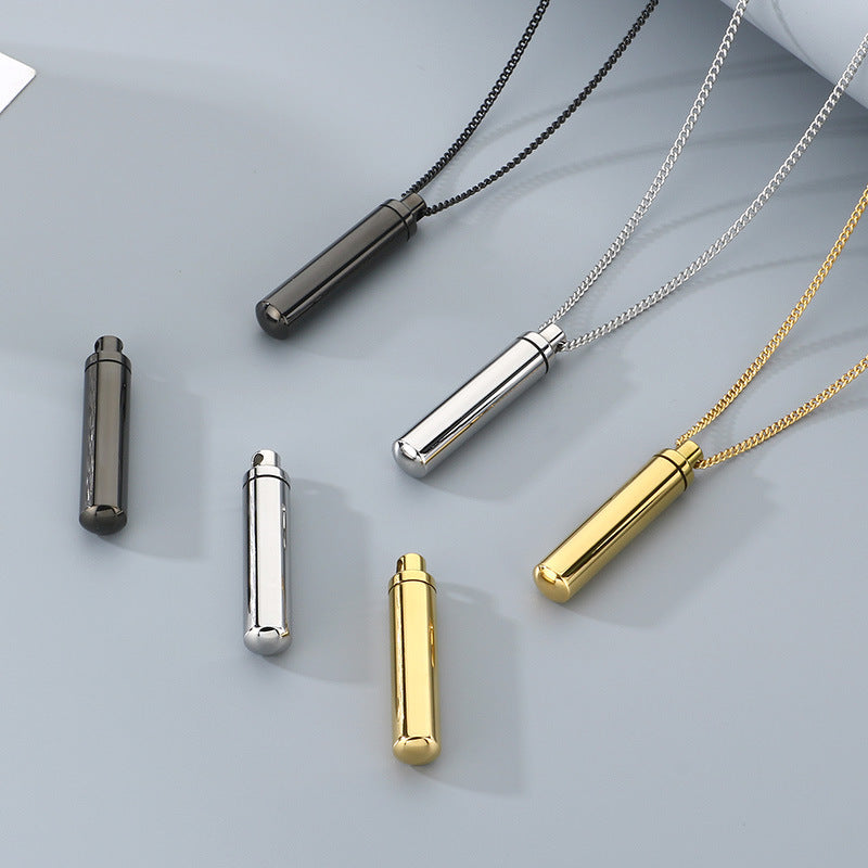 Planderful Perfume Bottle Pendant Openable Unisex Necklace