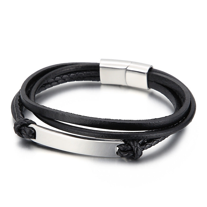 Planderful Titanium Steel Bracelet For Men Woven Design