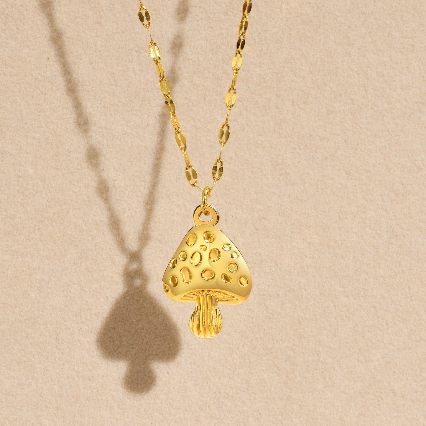 European And American Stainless Steel Gold Mushroom Earrings