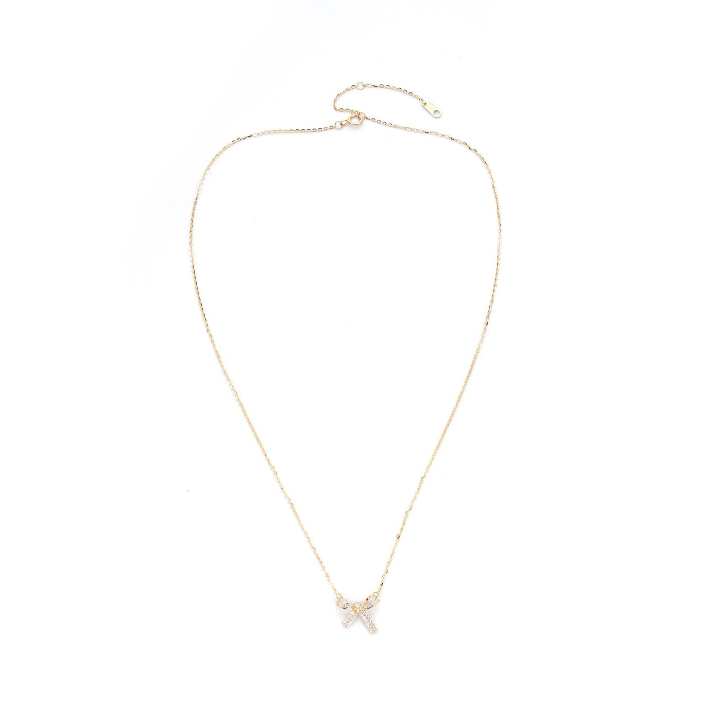 New Bow Necklace Women's 925 Silver Collarbone Chain