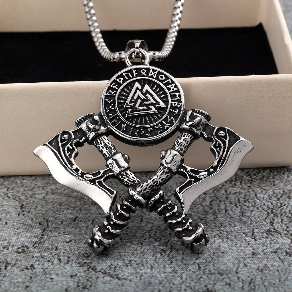 Vintage Viking Stainless Steel Men's Pendant Necklace