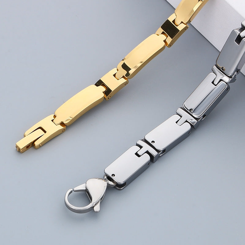 Planderful Genie I Shape Stylish Tungsten Bracelet For Men