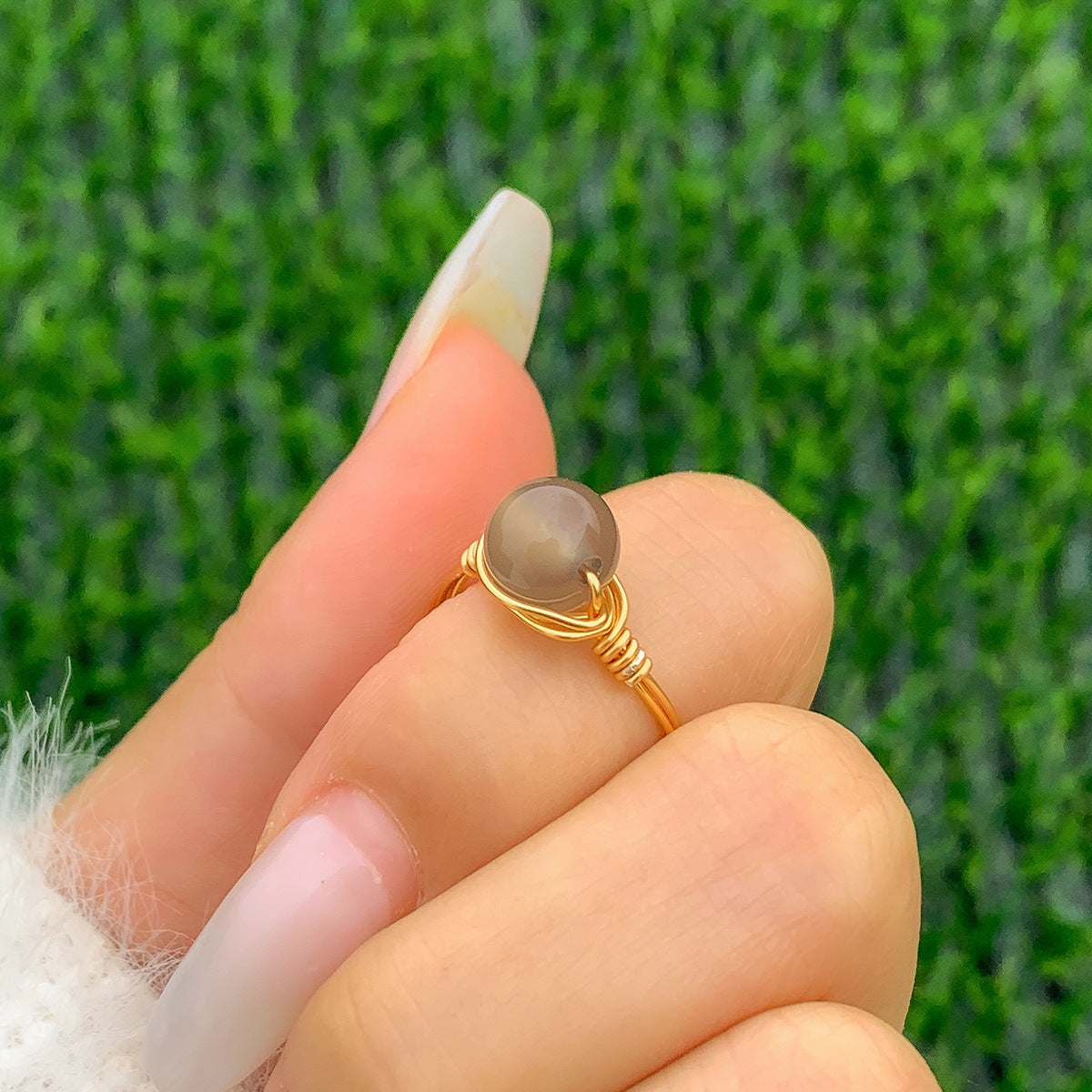 Artistic Glow Ring Needle in Vienna - Women's Alloy Ring with Luminous Pastoral Elements