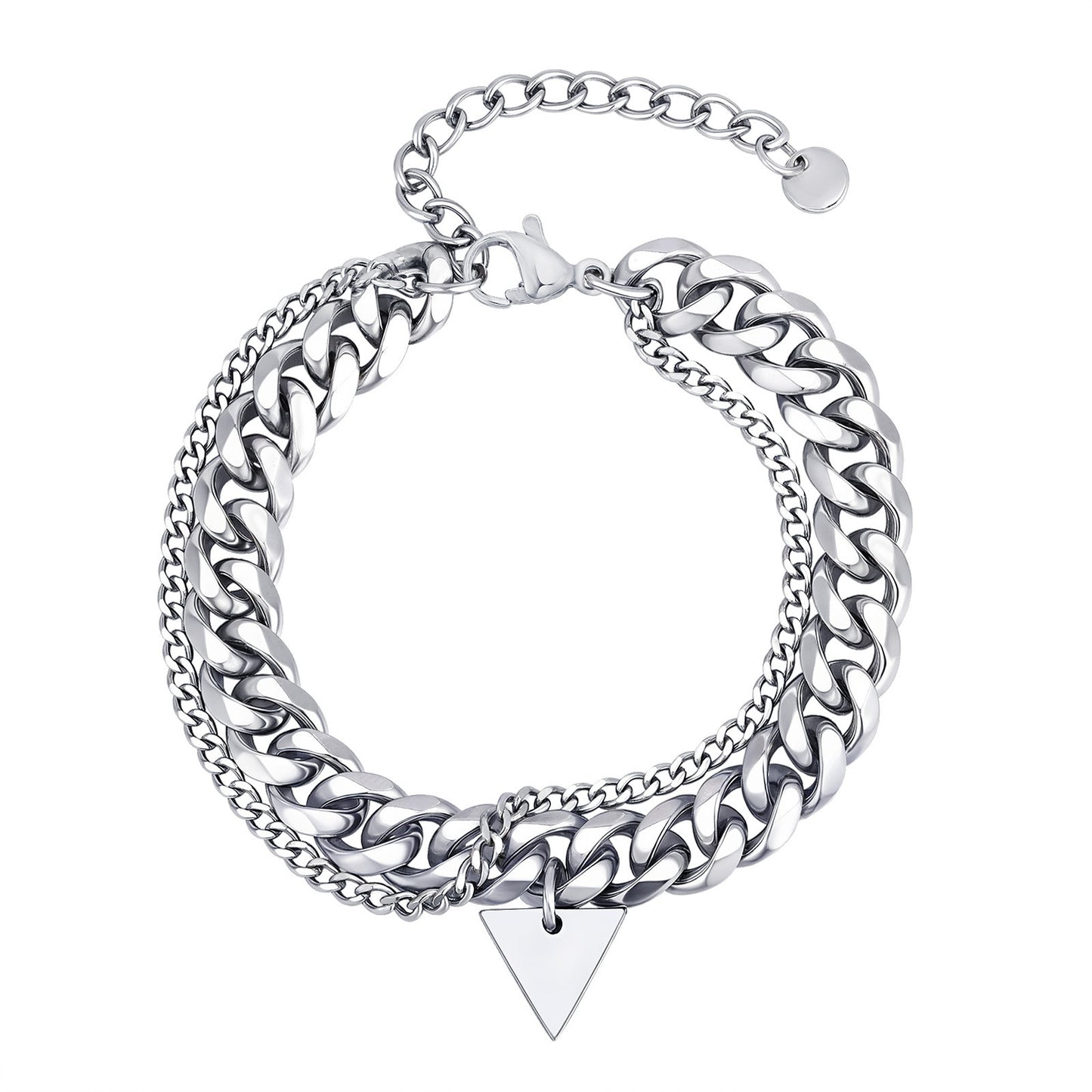 Planderful Double Layer Stainless Triangle Bracelet Men