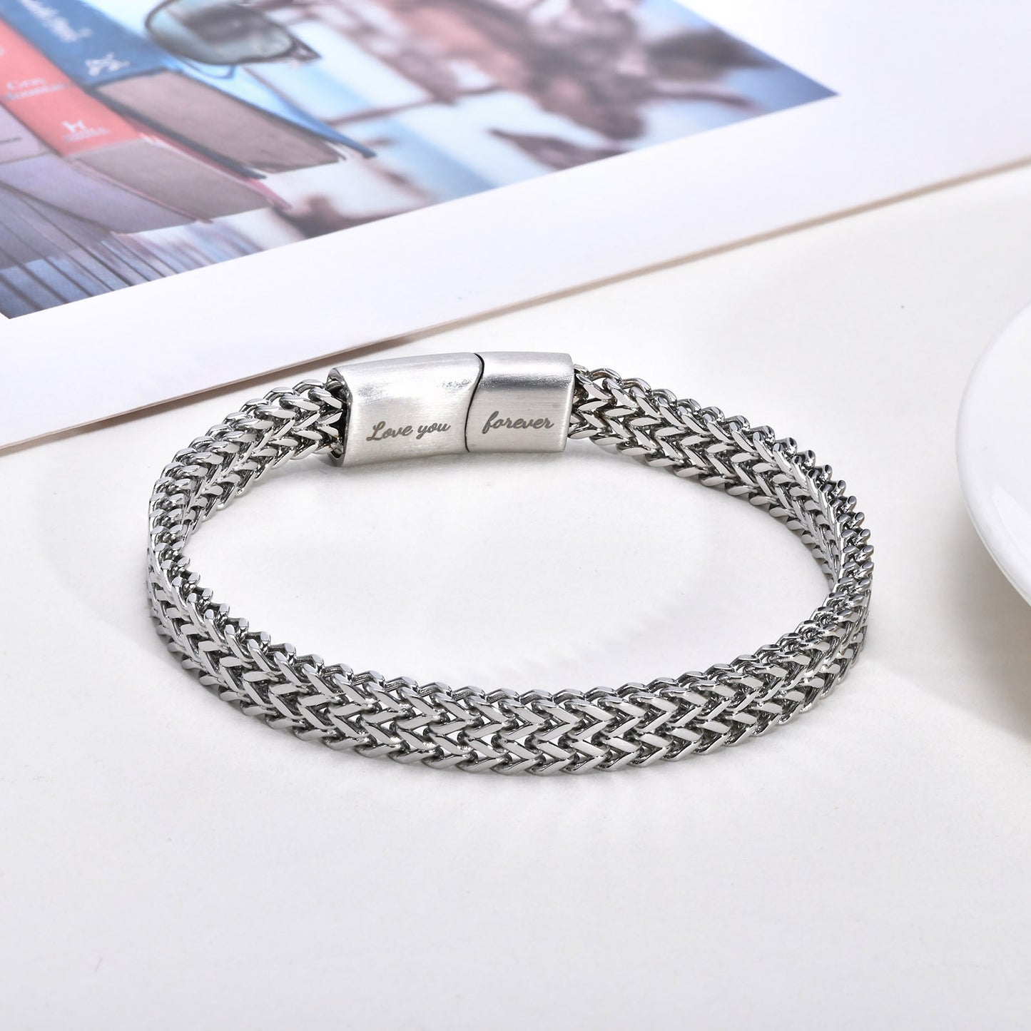 Planderful Stainless Steel Magnetic Buckle Bracelet For Men
