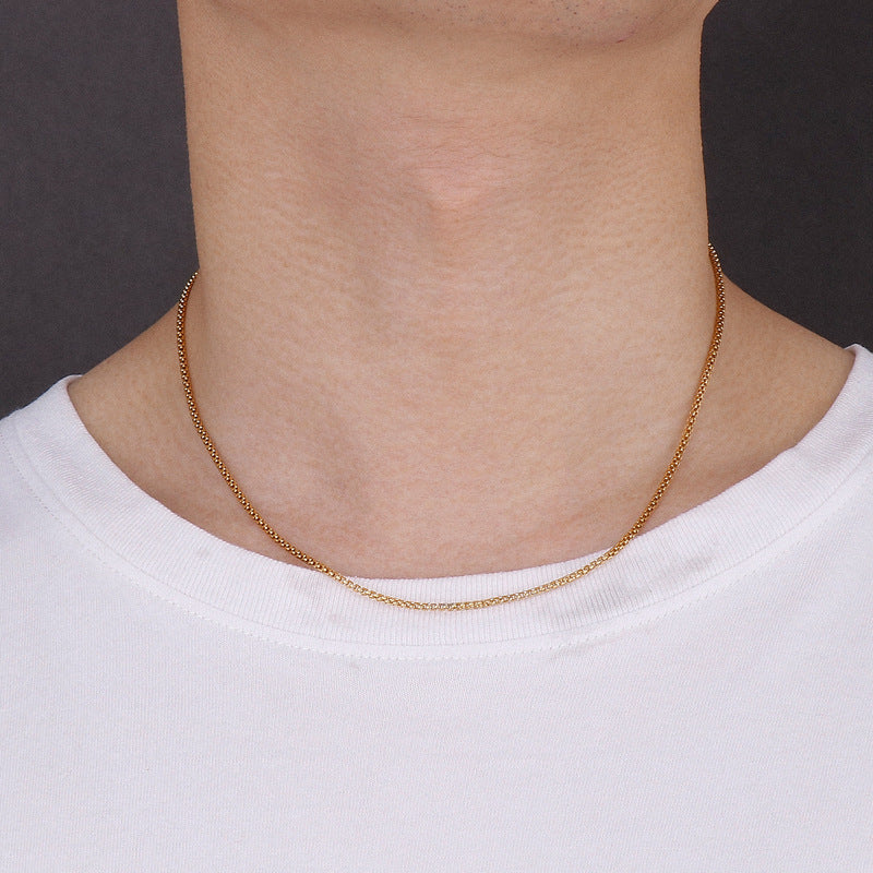Korean Dongdaemun Clavicle Chain Necklace Design Titanium Steel Corn Chain Necklace