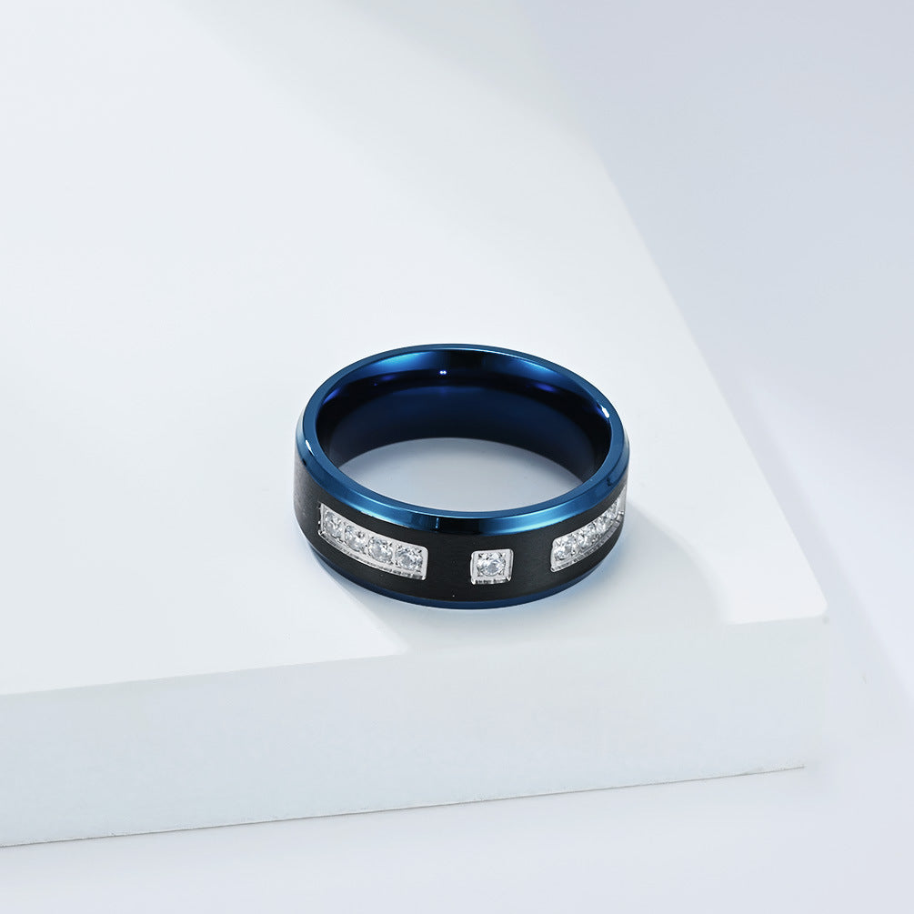 Planderful Collection Everyday Genie Two Tone Stainless Steel Zircon Ring Unisex Gift for Men and Women
