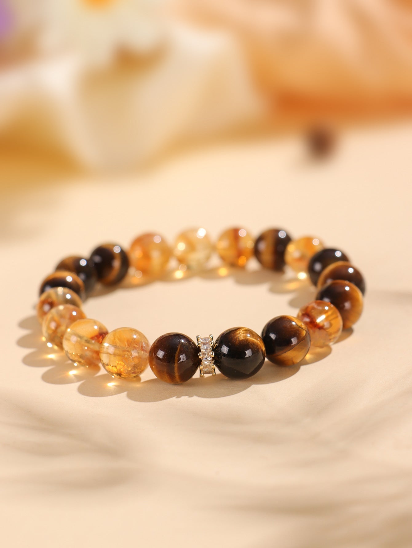 Planderful Fortune's Favor Bracelet – Premium Tiger's Eye and Citrine Design
