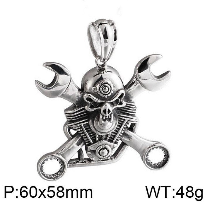 Planderful Skull Pendant Men Mechanical Pirate Necklace