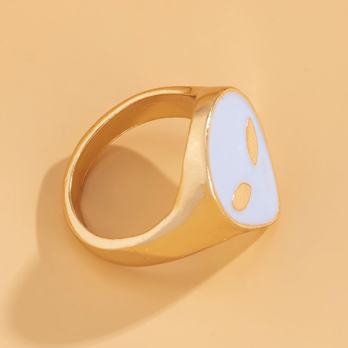 Planderful Oil Drop Ring For Women Versatile Geometric Metal Jewelry Statement Accessory