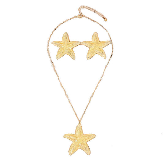 Extravagant Starfish Necklace and Earrings Set - Vienna Verve Collection