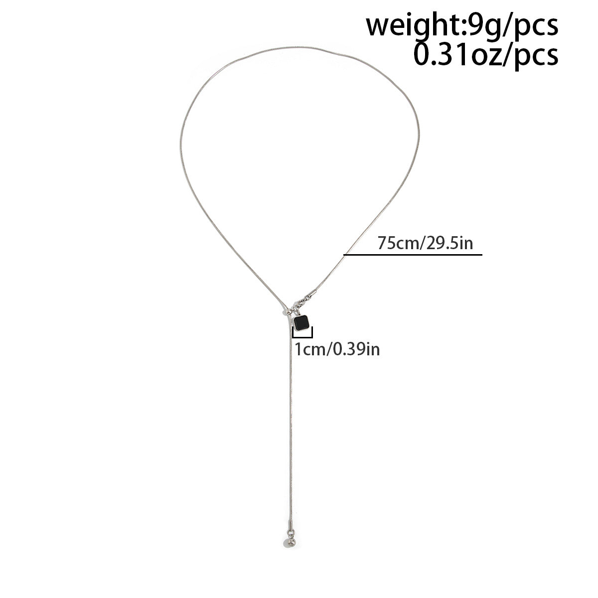 Adjustable Heart Y-Shaped Snake Chain Necklace