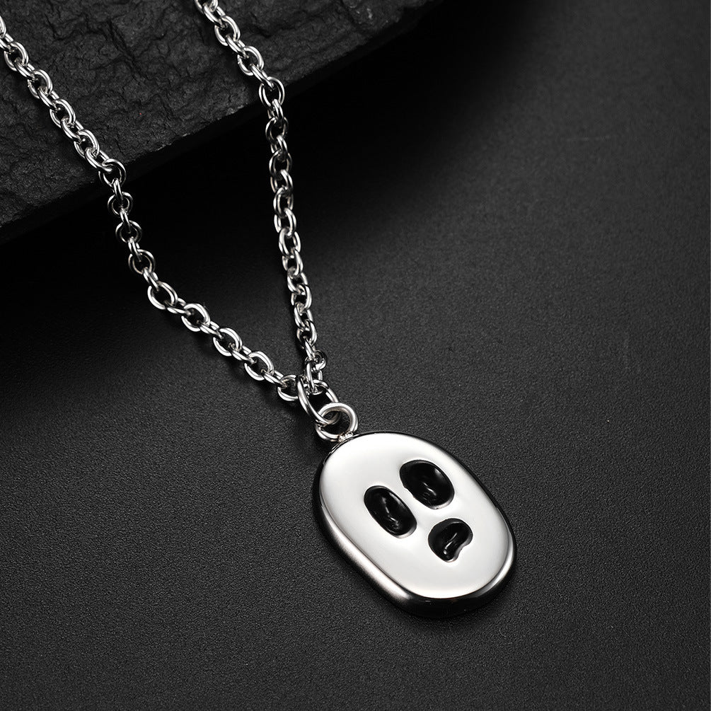 Ins Cold Wind Simple Stainless Steel Grimace Pendant Necklace