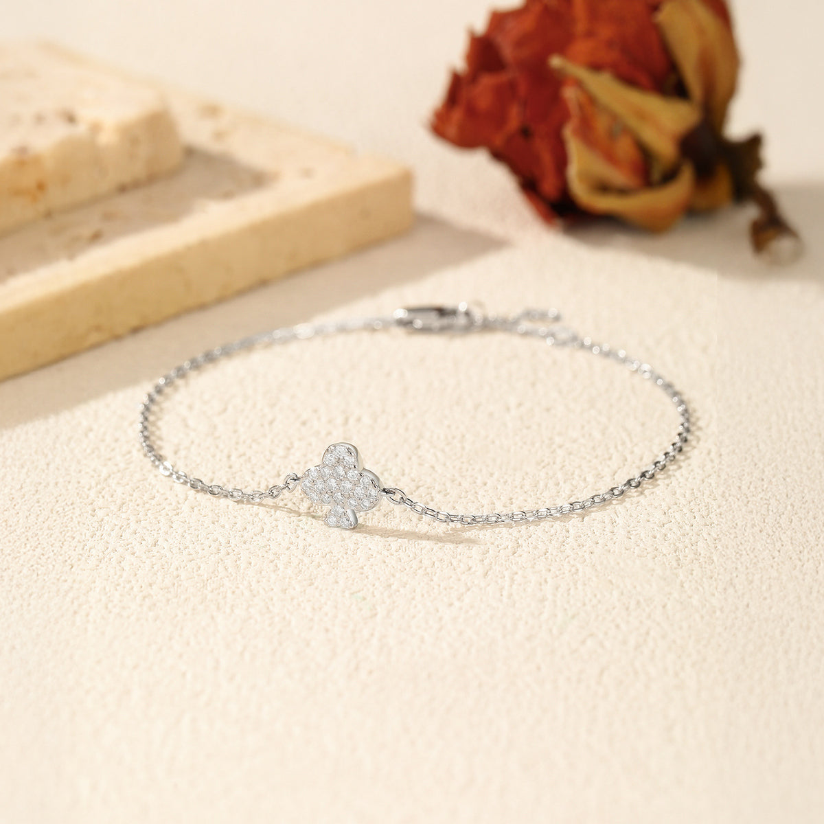925 Sterling Silver Playing Card Moissanite Bracelet