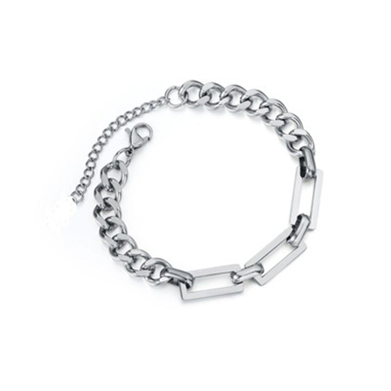 Planderful Jewelry Titanium Steel Bracelet Geometric Line Chain For Women Minimalist Everyday