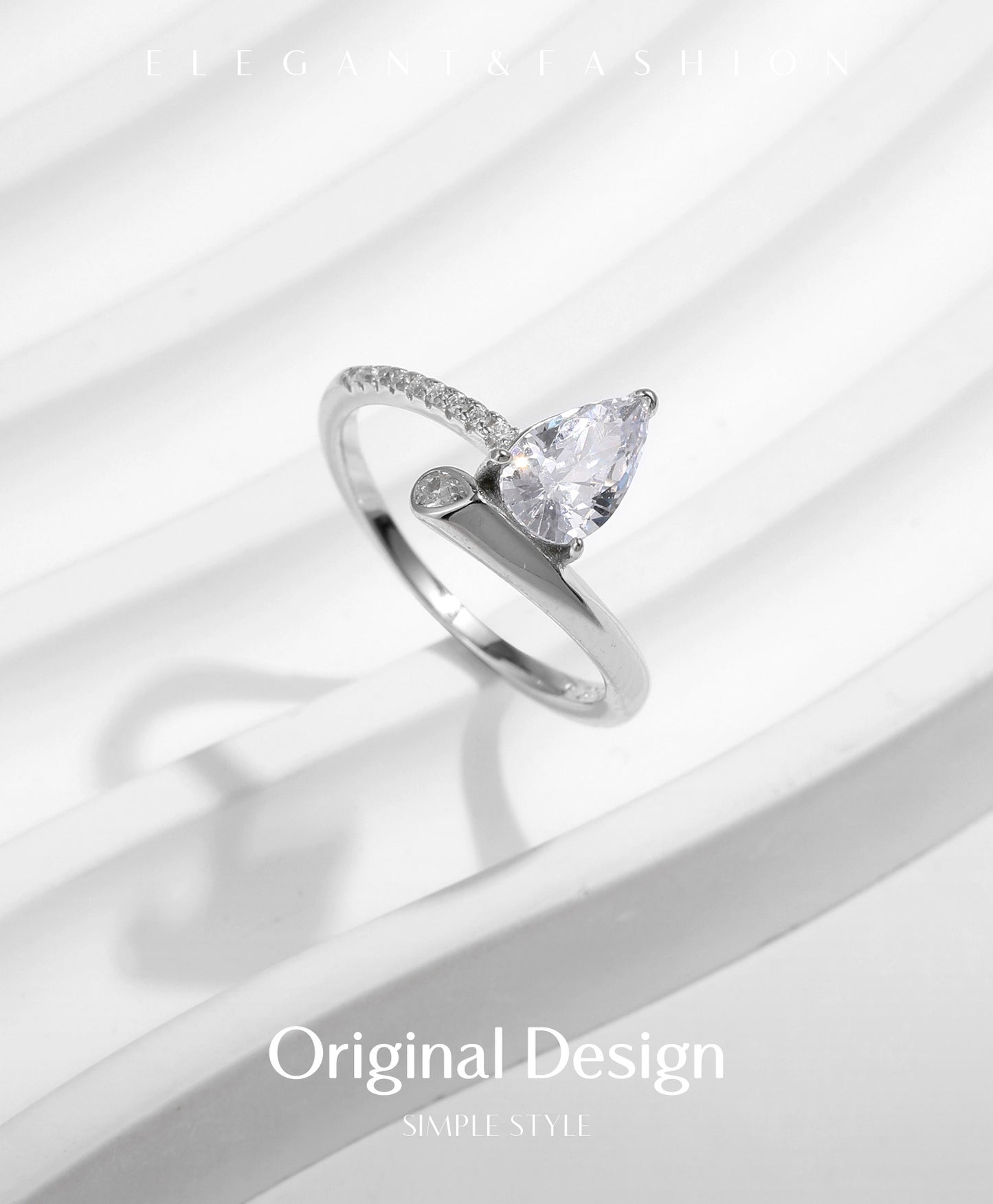 Planderful Everyday Genie Ring – Exquisite Irregular Design with Sparkling Zircon