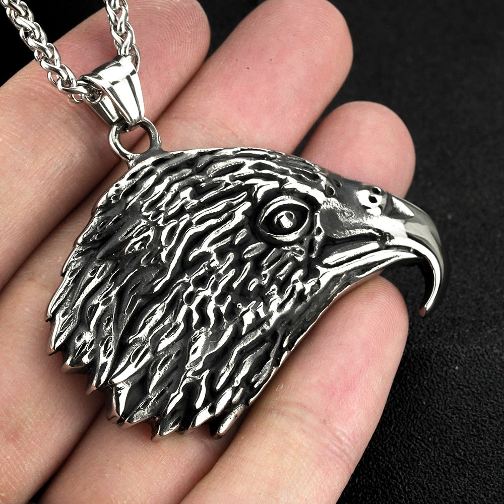 European And American Jewelry Stainless Steel Men's Pendant Necklace Retro Eagle Design