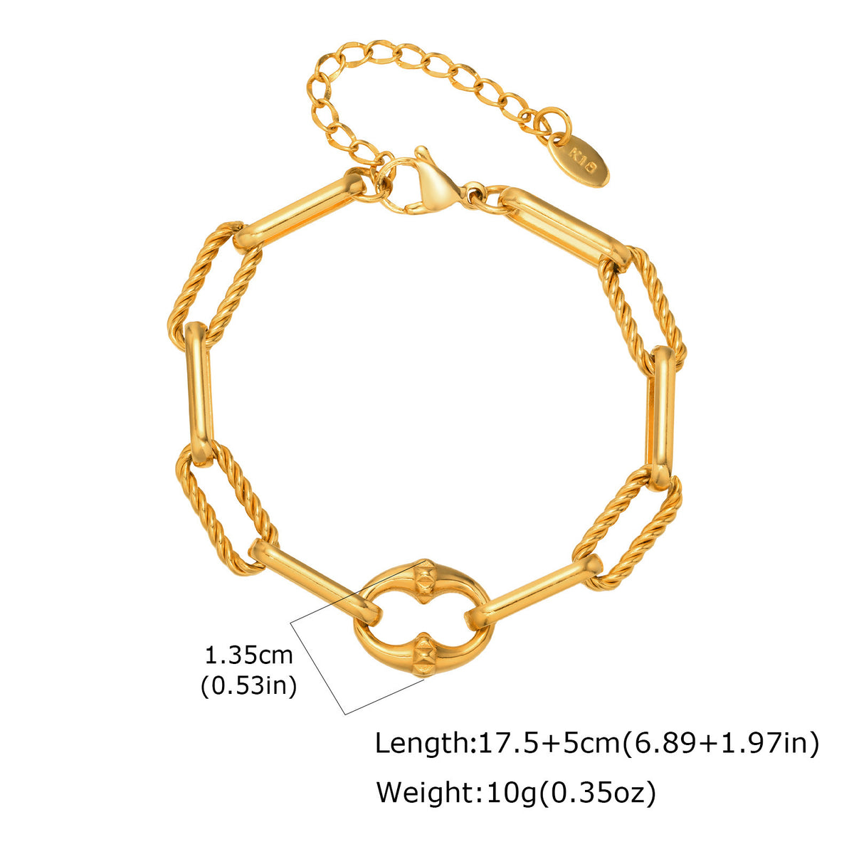 Handmade Chain Gold Stainless Steel Bracelet