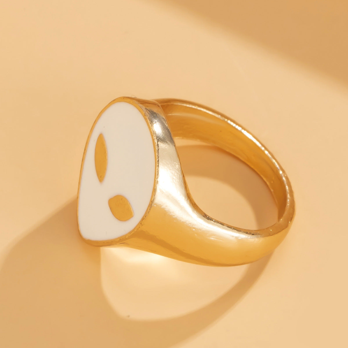 Planderful Oil Drop Ring For Women Versatile Geometric Metal Jewelry Statement Accessory